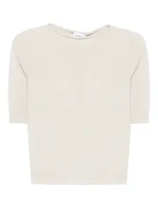 Кашемировая футболка с короткими рукавами Marella, нейтральный