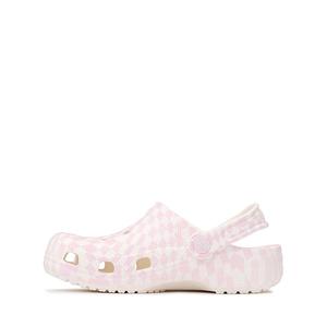 Сабо Crocs Classic Warped Checker Clog, белый/розовый