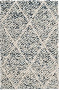 Ковер SAFAVIEH, 61 x 92 см, Natura Collection, Ivory & Blue, ручной работы марокканский узор, хлопковый, идеально для помещений с высокой проходимостью: прихожая, гостиная, спальня (NAT712B)