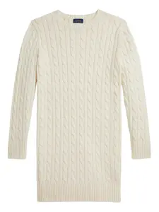 Платье фактурной вязки POLO RALPH LAUREN KIDS, нейтральный