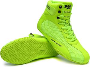 Профессиональные боксерские ботинки для мужчин и женщин, для соревнований, тренировок, борьбы, легкие, нескользящие, высокие, спортивные, фитнес-ботинки, обувь для тяжелой атлетики и тхэквондо Generic, зеленый