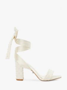 Свадебная коллекция Melodies сандалии с сетчатыми ремешками и декором Dune London, Ivory