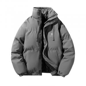 Пуховик мужской с воротником стойкой утепленный стеганый VanCamel, темно-серый