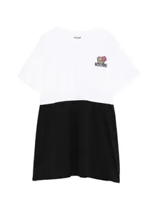 Платье с принтом-логотипом Moschino Kids, белый