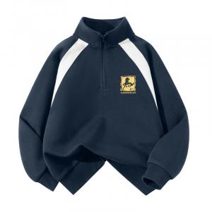 Детский свитшот с полуоткрытым воротником Moderate WARRIOR, темно-синий/h золото seal k