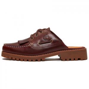 Timberland Коричневые женские мюли на шнуровке из кожи, цвет Brown