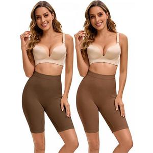 2 пары женских корректирующих трусов с высокой талией и эластичными бедрами Inspire Chic, Brown Dark Brown