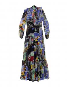 Макси платье Moschino, серо-синий