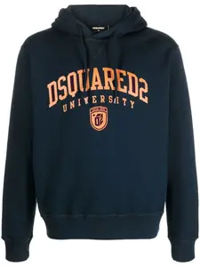 Худи с кулиской и принтом University DSQUARED2, синий