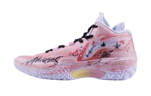 LINING Амортизаторы Shudder противоскользящие устойчивые к истиранию баскетбольные кроссовки Mid top мужские Orange Red Pink