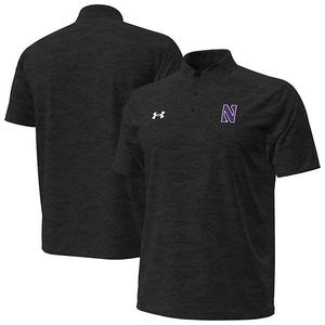 Мужская черная поло northwestern wildcats drive camo jacquard Under Armour