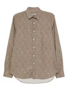 Рубашка с цветочным принтом Canali, коричневый