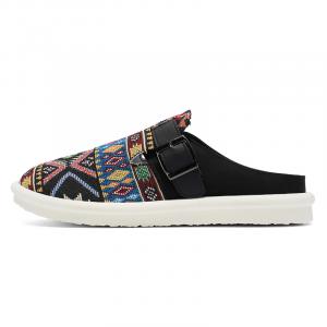 Bull charm Мужские противоскользящие тапочки с резиновой подошвой и закрытым носком черные, цвет Black