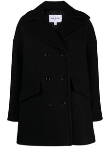 Alaïa двубортное пальто, черный