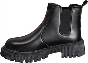 Женские ботильоны с модным низким массивным каблуком, на щиколотку, с протекторной подошвой, на резинке, классические байкерские ботинки Generic, Black