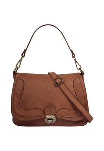 Сумка через плечо, натуральная кожа, производство Италия Samantha Look, цвет Cognac