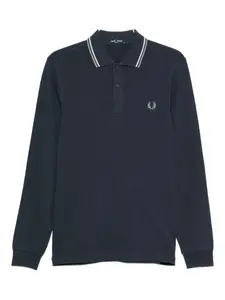 Хлопковое поло с длинными рукавами Fred Perry, синий