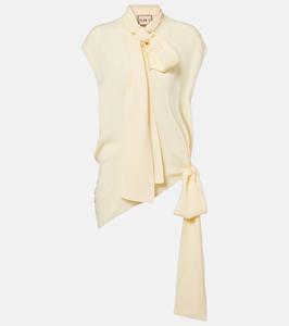 Асимметричная блузка с завязкой на шее Plan C, Eggnog