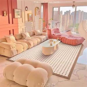 Saint Valentine Ковер 120х200 см для гостиной в стиле wabi-sabi, светлый люкс, античная сетка, плотный искусственный кашемир