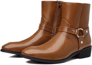 Рейв-платформенные сапоги Готические ковбойские Ботинки для полных Короткие челси Ботинки-боевики Эмо Гранж Обувь - Нейтральные Ретро Трендовые Удобные для ходьбы Легкие для бега Стоять весь день Подарки на день рождения Geerta, Brown