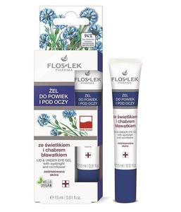 Floslek, Уход за глазами, гель для век и под глазами с просветом и васильком, 15 мл Flos-Lek