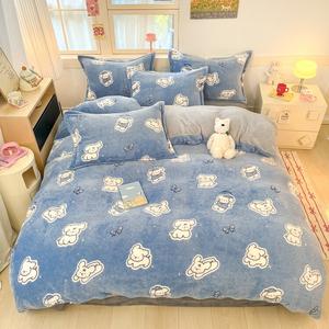 Disney Простыня 150x200 см, двойной молочный велюр, утепленная, цвет Xiaoxuegou