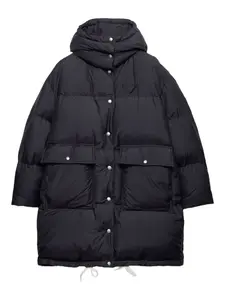 Пуховик с капюшоном Prada, синий