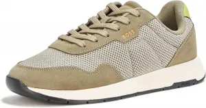 Мужские кроссовки BOSS с кожаными вставками, низкие, светло-серый