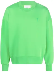 Толстовка оверсайз с монограммой Ami de Coeur AMI Paris, зеленый