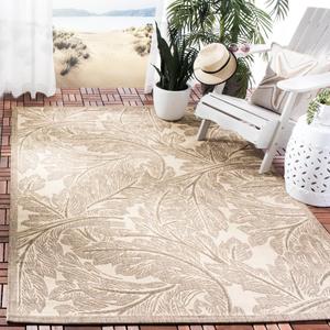 Ковер SAFAVIEH, 122 x 171 см, Washable Rug Outdoor Courtyard Collection - Natural & Brown, без линьки и легкий в уходе, идеален для патио, заднего двора, прихожей (CY2996-3001)