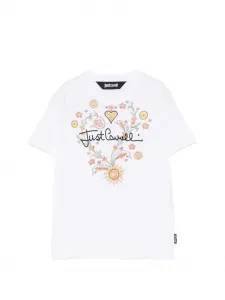 Футболка с цветочным принтом Just Cavalli, белый
