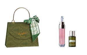 Набор образцов Hailanzhimi Mori Style Box: двухкомпонентный набор увлажняющий, питательный и восстанавливающий блеск для губ 7мл+маска для губ 9г LA MER