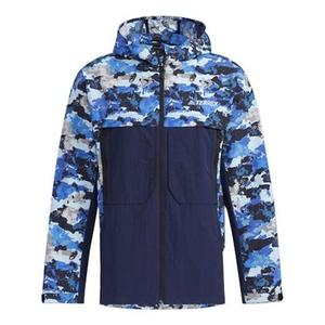 Куртка adidas Terrex Festiv Aop Wb Outdoor Sports Camouflage Splicing Hooded Jacket Blue, синий