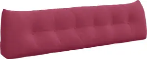 Подушка для спины , цвет винно-красный, 180 x 24 x 50 см, бархат vidaXL