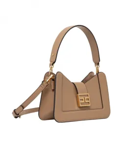 Коричневая сумка из искусственной кожи с застежкой Elisabetta Franchi, коричневый