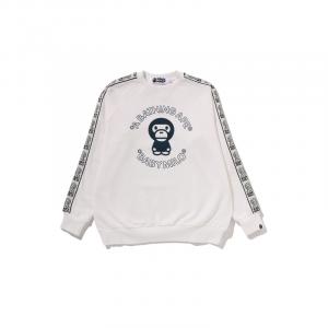 Детский свитшот с круглым вырезом Moderate A BATHING APE, белый whx