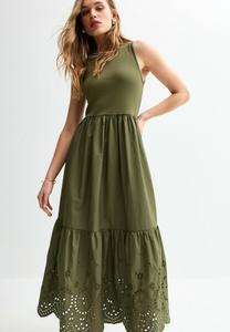 Повседневное платье RACERBACK BRODERIE ANGLAISE EMBROIDERED MIDI New Look, хаки