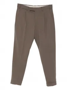 Брюки с защипами и манжетами Pt Torino, коричневый