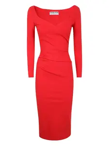 Платье-карандаш миди с вырезом в форме сердечка CHIARA BONI La Petite Robe, красный