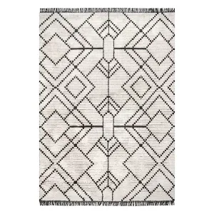 Современный геометрический мягкий ковер Carlina с бахромой Nuloom, 92x153 см