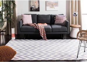 Ковер SAFAVIEH, 92 x 153 см, Dhurries Collection Purple / Ivory DHU557J ручной работы плоского плетения из премиальной шерсти