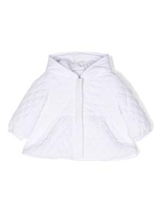 Il Gufo стеганая куртка с капюшоном и вышитым логотипом, белый