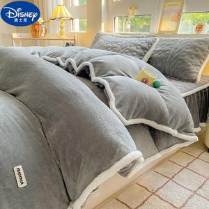Disney Пододеяльник 150х200 см из молочного велюра, утолщенный, двусторонний, цвет Deep Space Gray с вышивкой