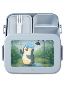 Mr. & Mrs. Panda Дизайн душевой кабины с изображением пингвина в виде ланч-бокса, без слогана, пастельно-голубого цвета