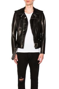 Мото куртка с шагреневой отделкой Schott, черный