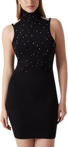 Женское платье-свитер Guess Eco без рукавов Hot Fix Minara, Jet Black