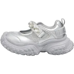 Детские повседневные кроссовки Leisure Collection низкие устойчивые к истиранию Teenmix, серебро