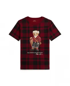 Мальчиковая футболка с медвежонком Polo в клетку, хлопок, размеры 2-7 лет Polo Ralph Lauren, мультиколор