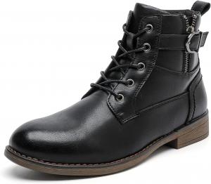 Женские модные ботильоны MEMON с боковой молнией и шнуровкой, черные боевые ботинки, повседневные ботинки с низким каблуком на платформе