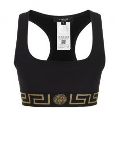 Спортивный топ Медуза Versace, черный